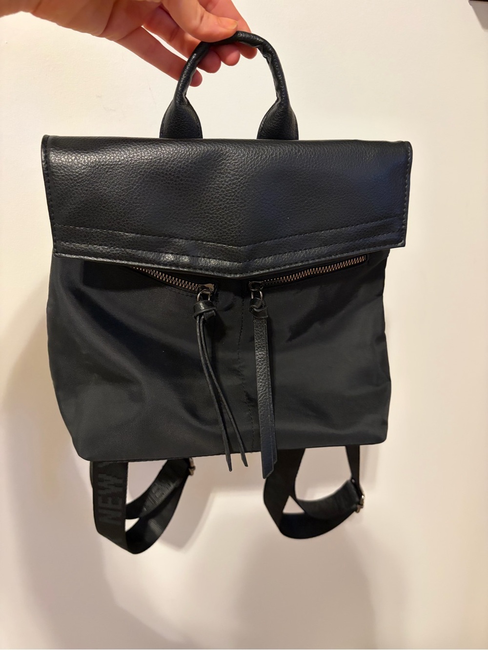Botkier Black Fold-Top Backpack